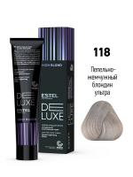 118  Краска-уход De Luxe, пепельно-жемчужный блондин ультра (High blond), 60 мл